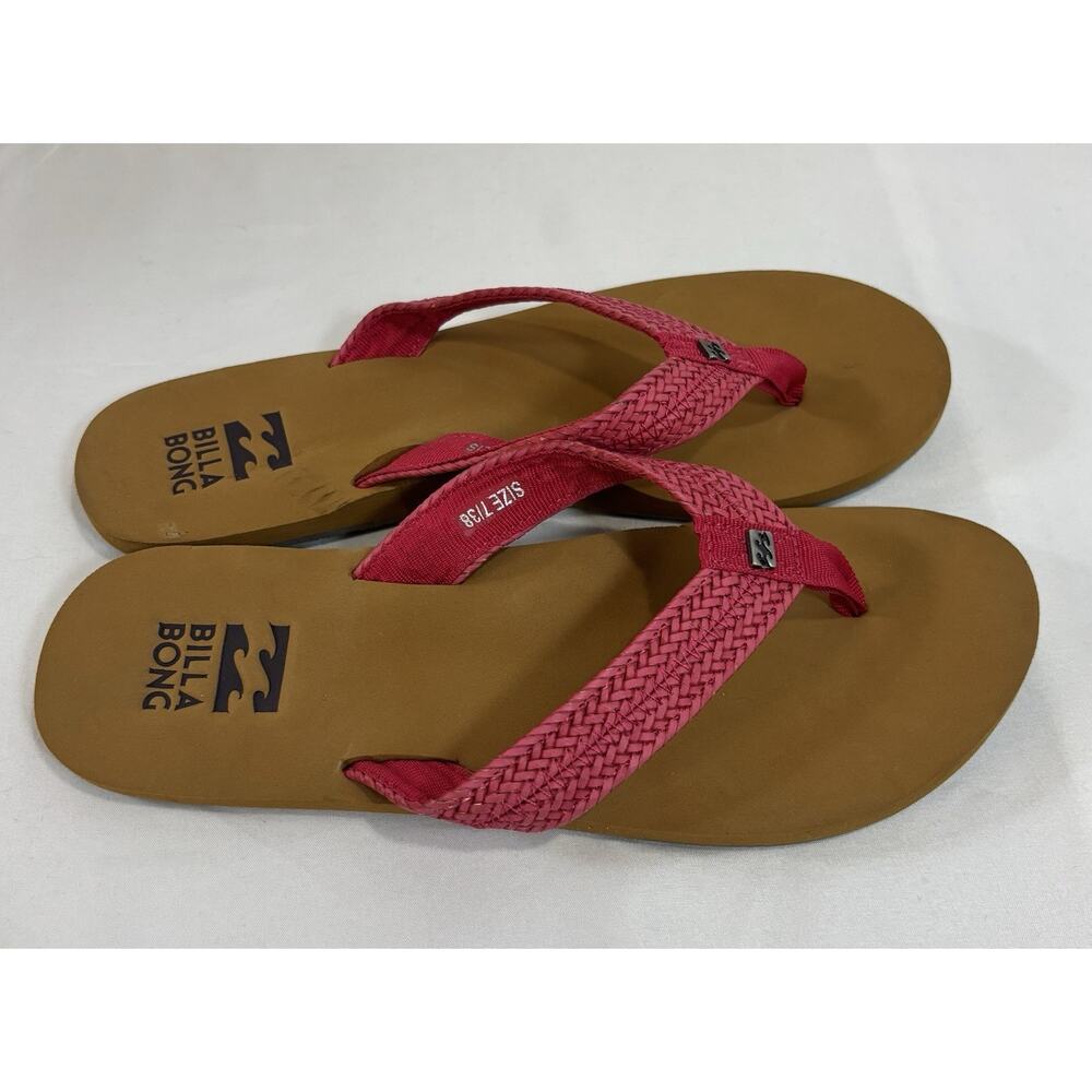 NEW Billabong Womenβs βKaiβ Sandals Hot Pink Sz 7 Beach Coastal Cruise Flip Flop
